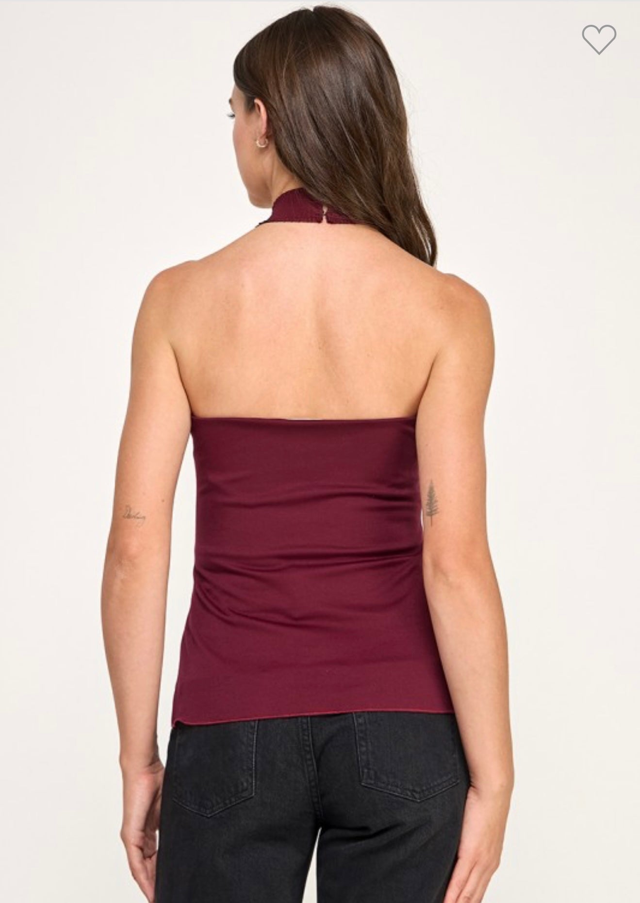 BUTTON DETAIL HALTER TUBE TOP