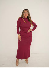 Burgundy Elegance Maxi Dress