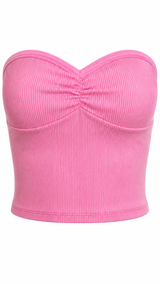 Heart Shaped Rib Tube Top