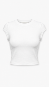 Baby Cap Sleeve Plain Crop Tee