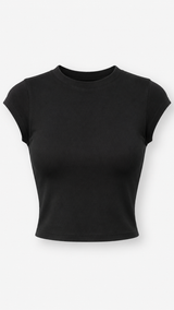 Baby Cap Sleeve Plain Crop Tee