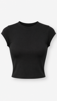 Baby Cap Sleeve Plain Crop Tee