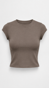 Baby Cap Sleeve Plain Crop Tee