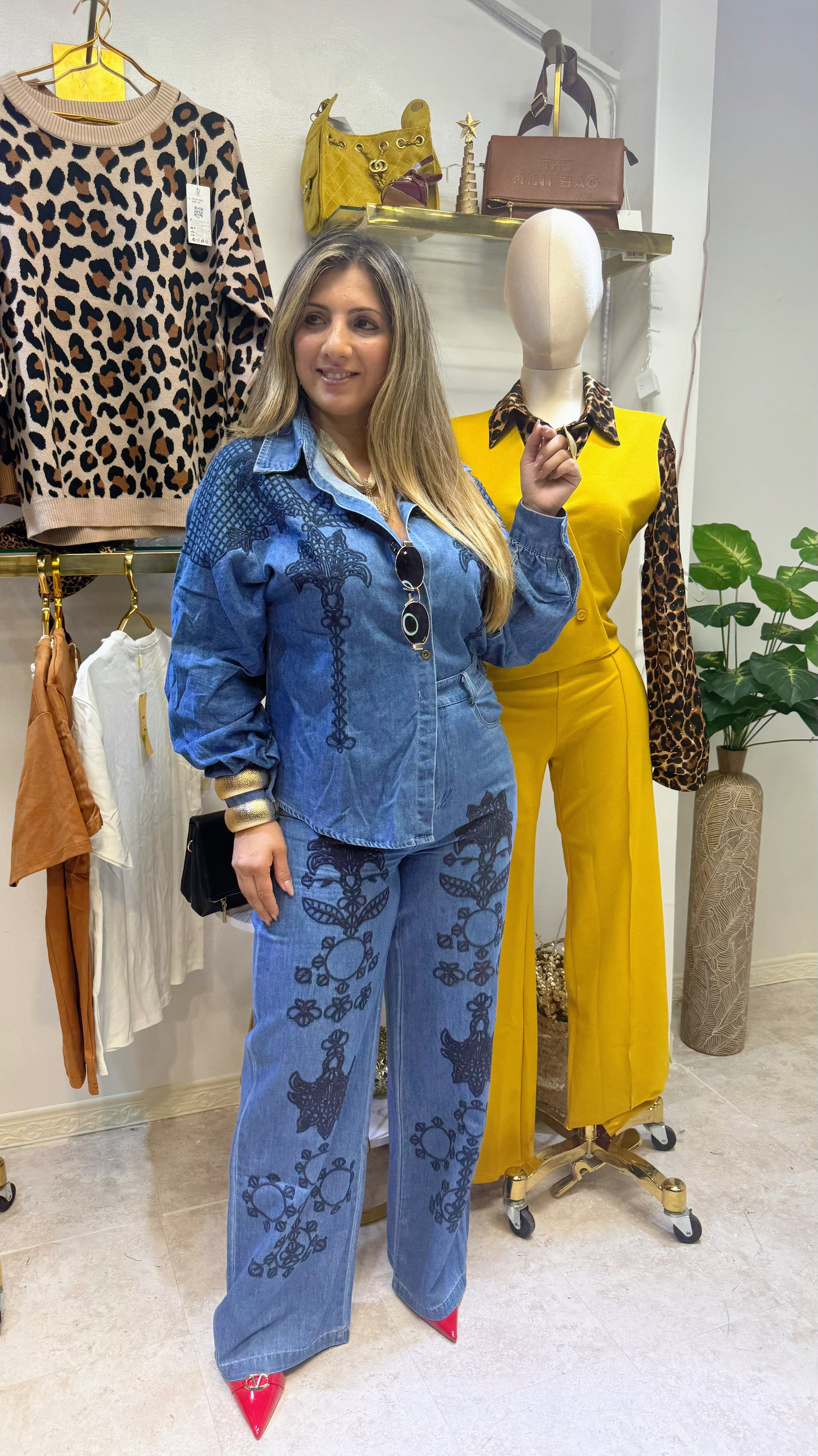 Midnight Denim Embroidered Set