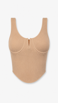 Ribbed V-Wire Cotton Tank