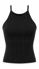 Uneven Rib Bib Cami