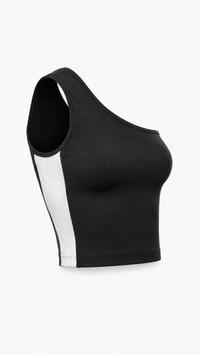 Ribbed One-Shoulder Crop Top