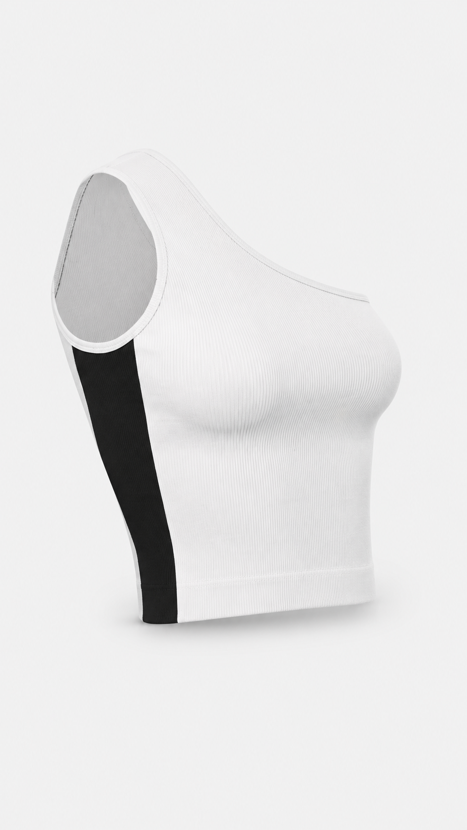 Ribbed One-Shoulder Crop Top