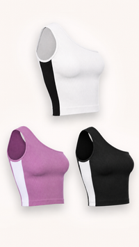 Ribbed One-Shoulder Crop Top