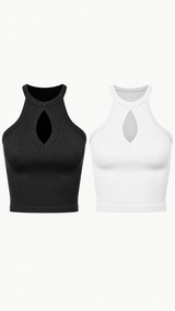 Ribbed Keyhole Cami Top
