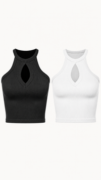Ribbed Keyhole Cami Top