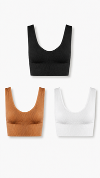 Ribbed V-Plunge Bralette