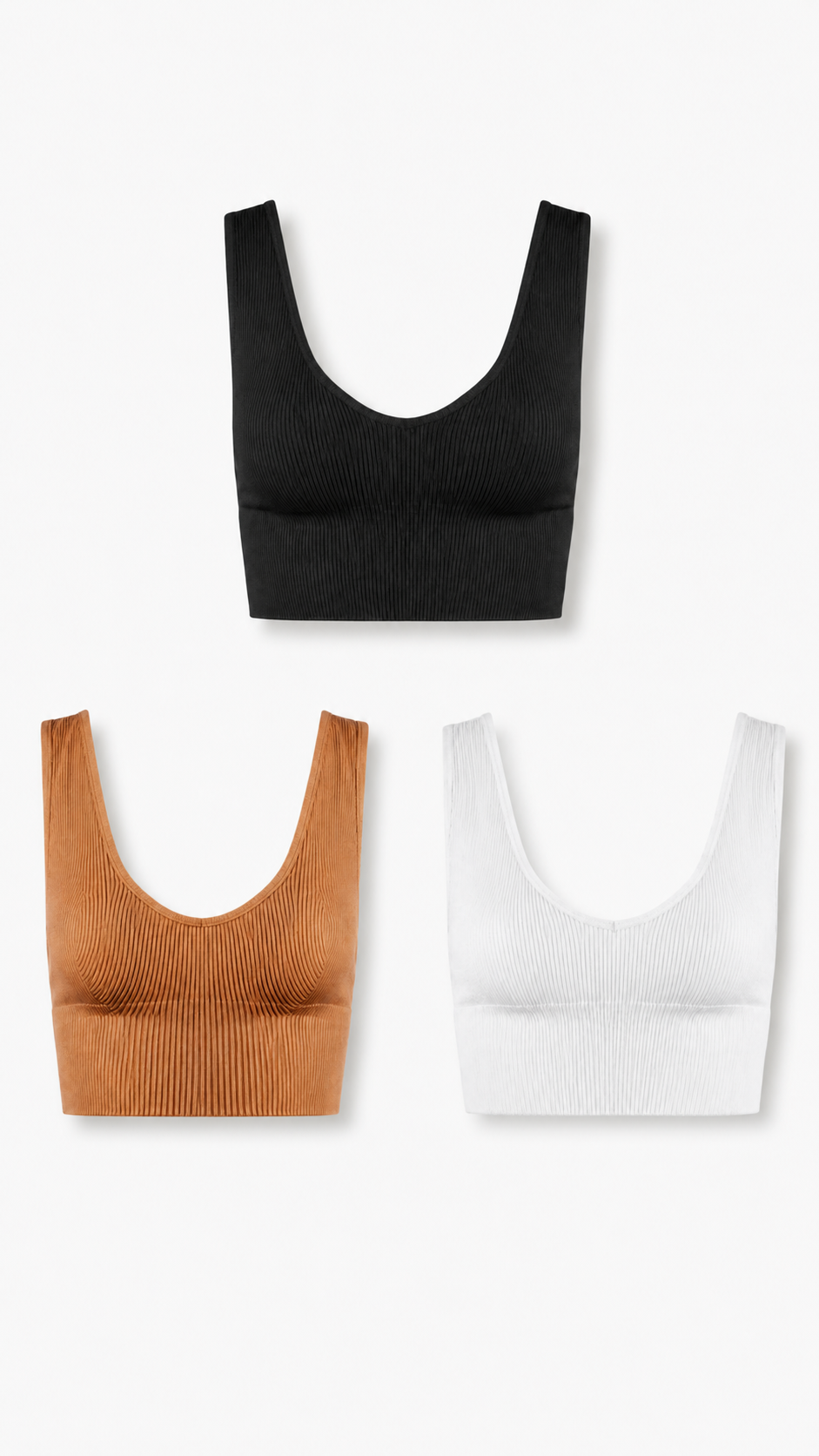 Ribbed V-Plunge Bralette