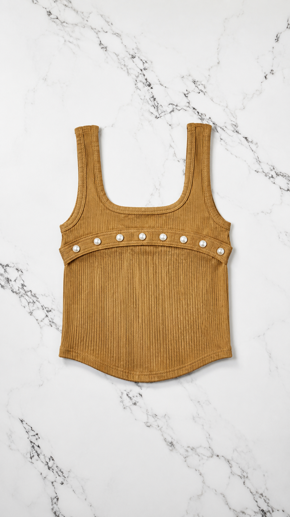 Ribbed Stud Detail Tank Top