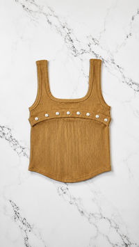 Ribbed Stud Detail Tank Top