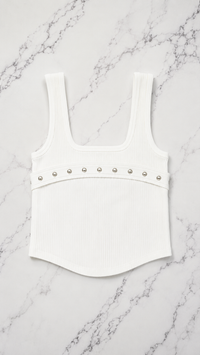 Ribbed Stud Detail Tank Top