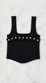 Ribbed Stud Detail Tank Top