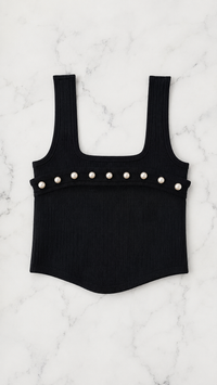 Ribbed Stud Detail Tank Top