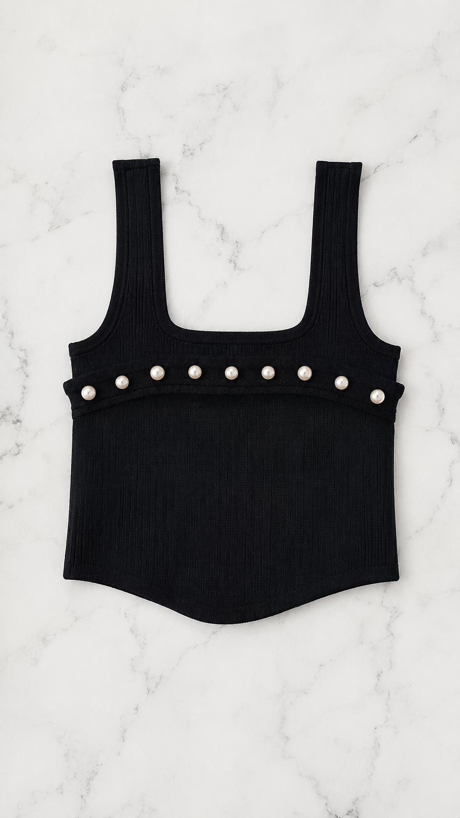 Ribbed Stud Detail Tank Top