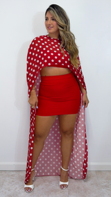 Cherry Polka Cape Set