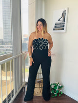 PETAL WITH RHINESTONES JUMPSUIT