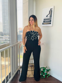 PETAL WITH RHINESTONES JUMPSUIT